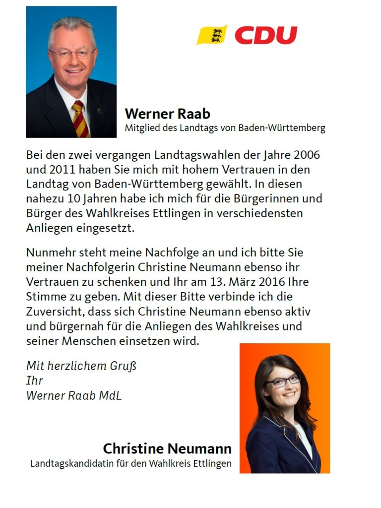 Werner Raab: Geben Sie Ihre Stimme Christine Neumann